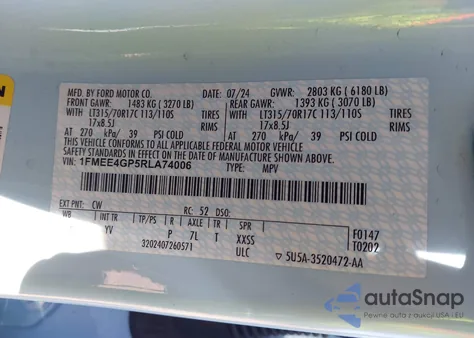 2024 Ford Bronco Heritage Limited Edition z USA, uszkodzony, nr VIN 1FMEE4GP5RLA74006